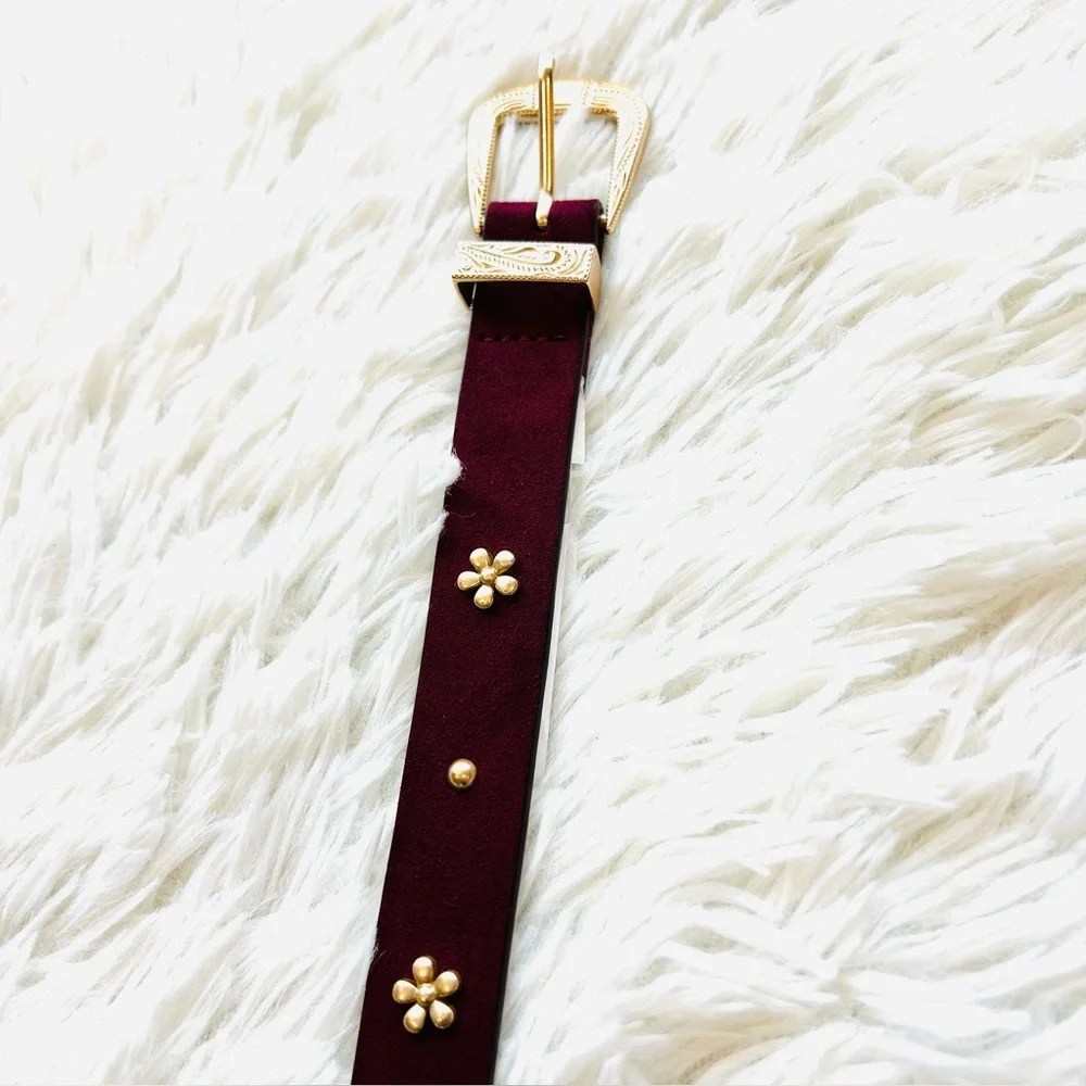 Girls 3 belts Lot Bundle. Sizes XS , 4-7- Pink, Gold, Burgundy-Children Belt Set